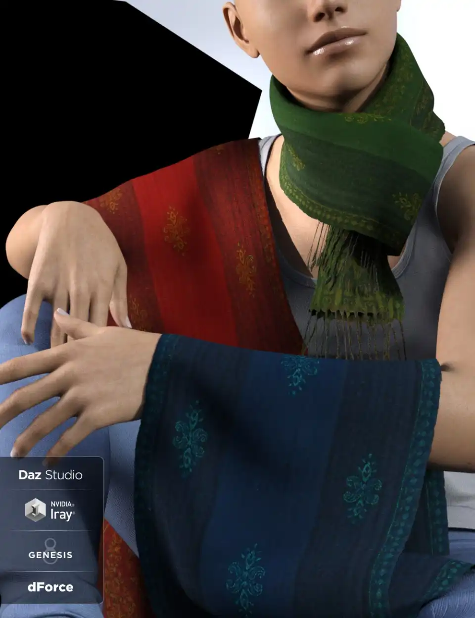 dForce Indian Scarf_DAZ3DDL