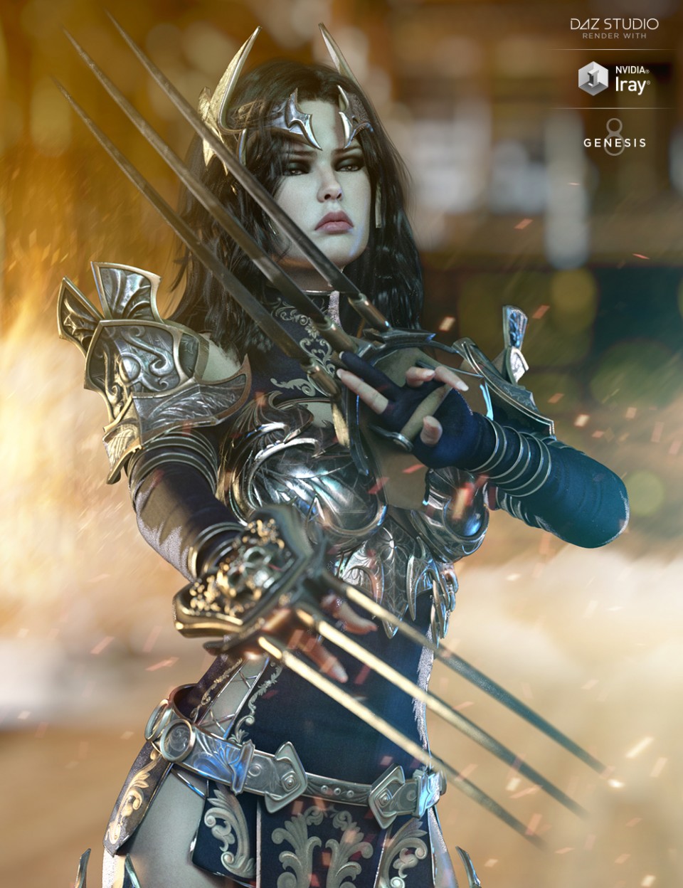 dForce Lilikh Outfit and Weapons for Genesis 8 Female(s)_DAZ3D下载站