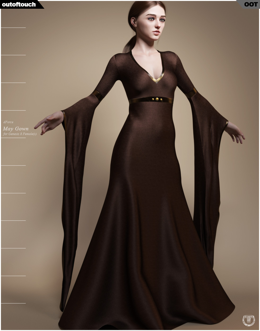 dForce May Gown for Genesis 8 Females_DAZ3D下载站
