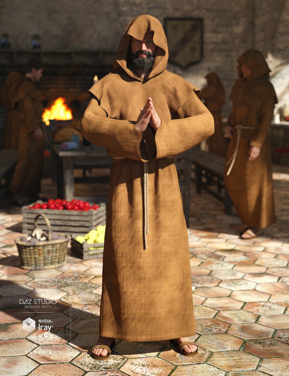 dForce Monk for Genesis 8 Male(s)_DAZ3D下载站