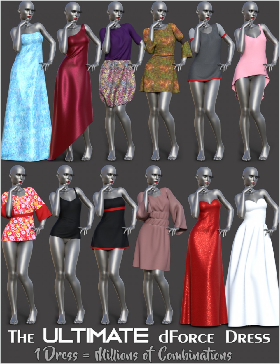 dForce Multi Dress System for Genesis 8 Female(s)_DAZ3D下载站
