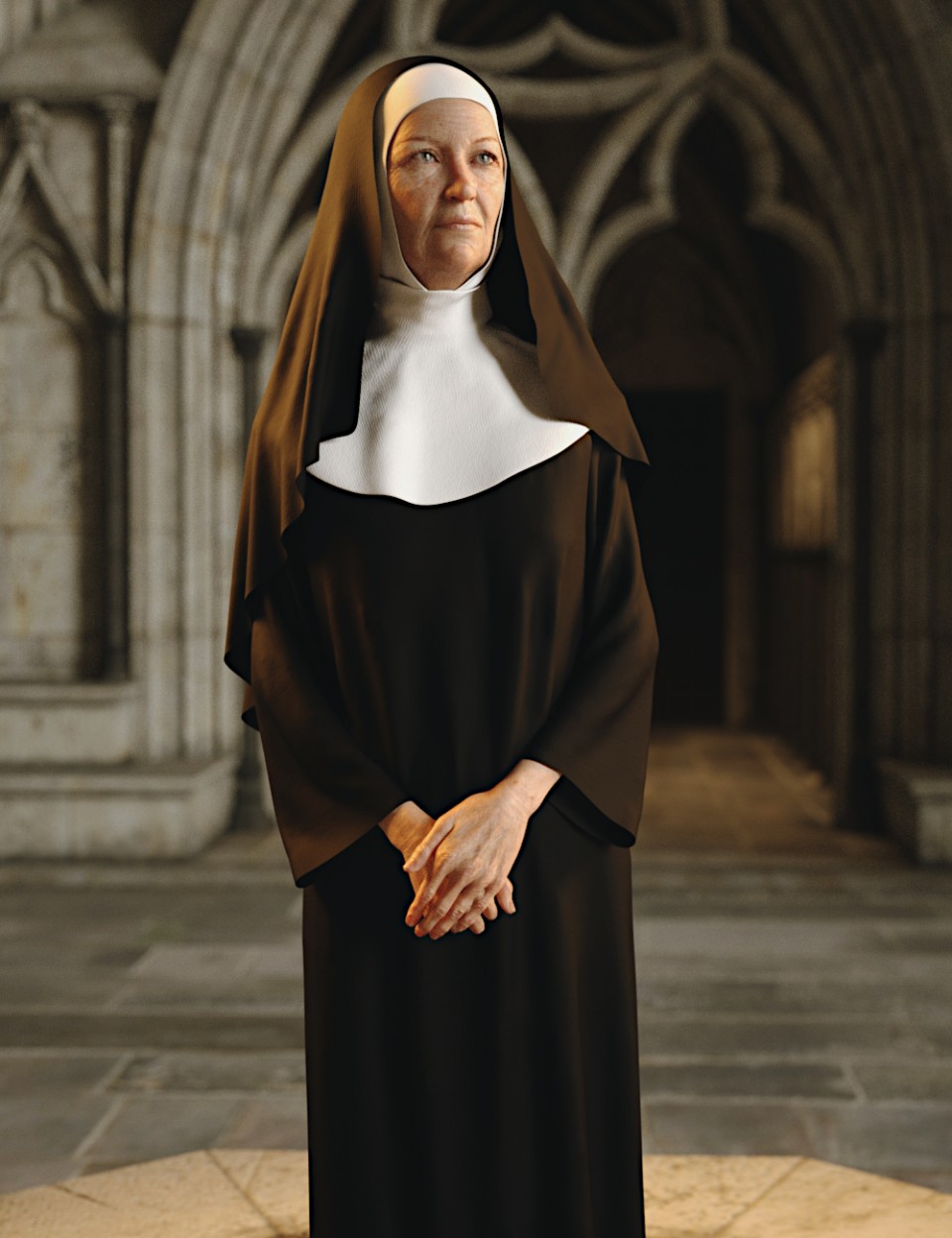 dForce Nun Costume for Genesis 8 Female(s)_DAZ3D下载站