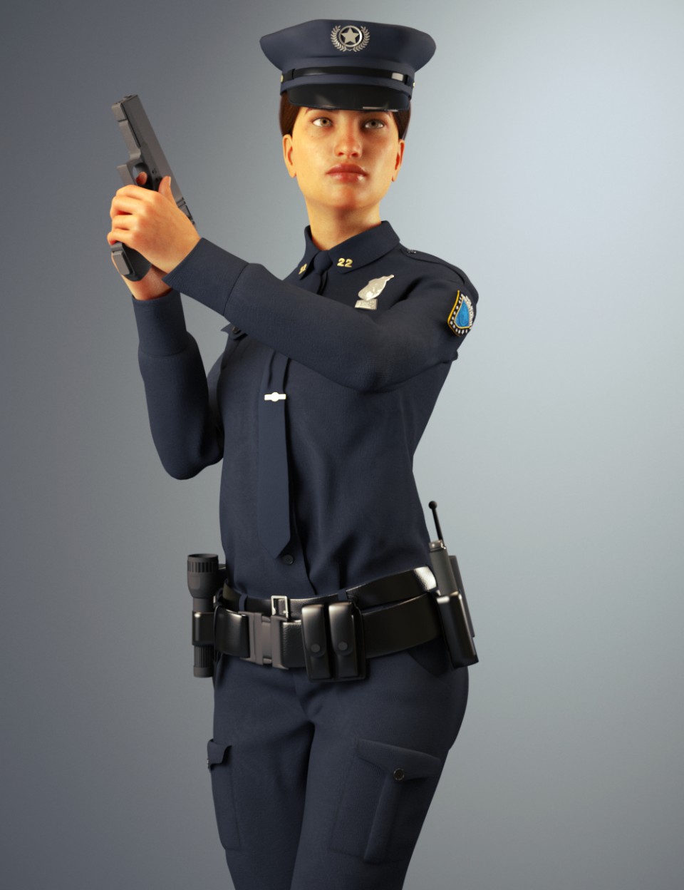 dForce Police Officer Outfit for Genesis 8 Female(s)_DAZ3D下载站