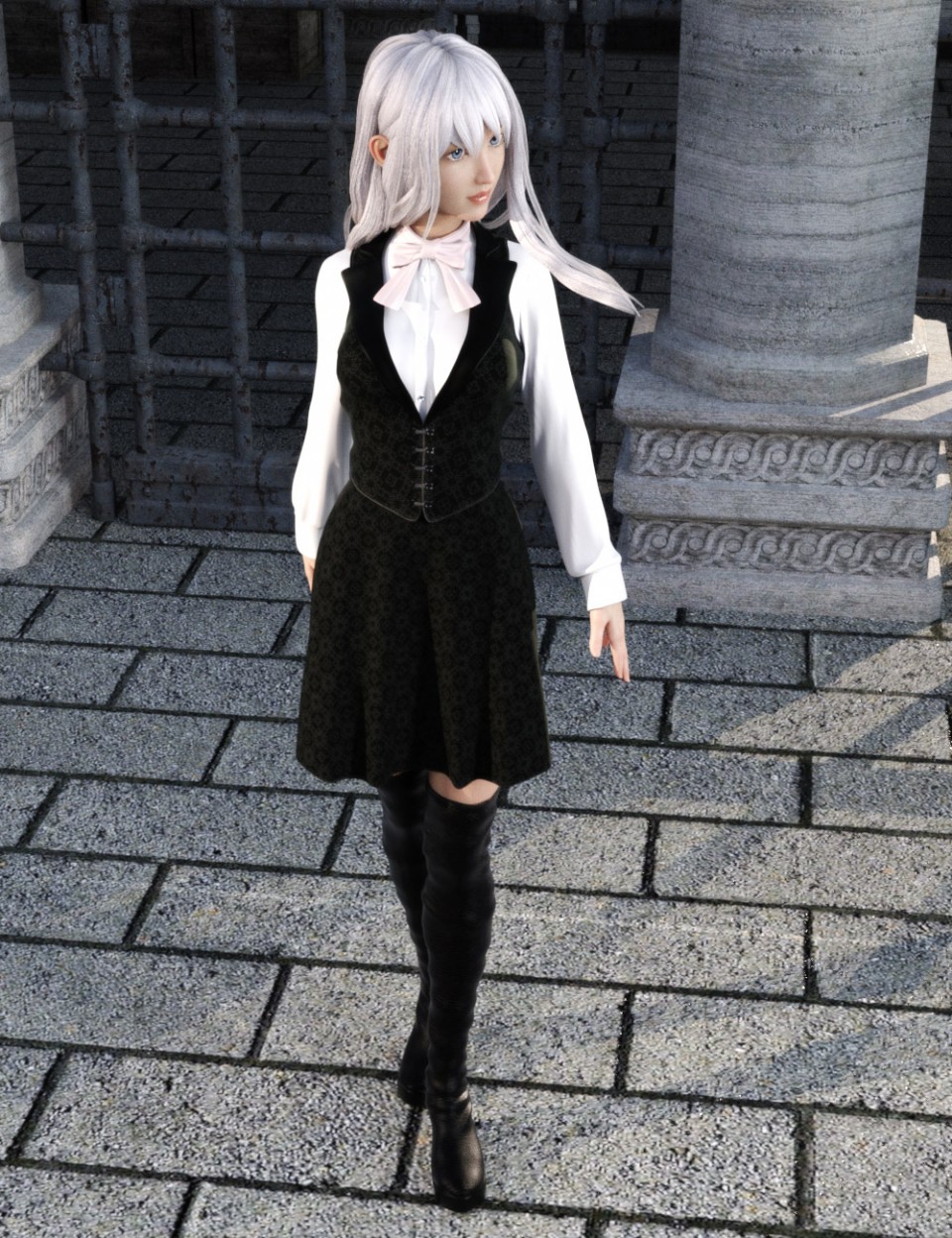 dForce Rita Style Outfit for Genesis 8 Female(s)_DAZ3D下载站