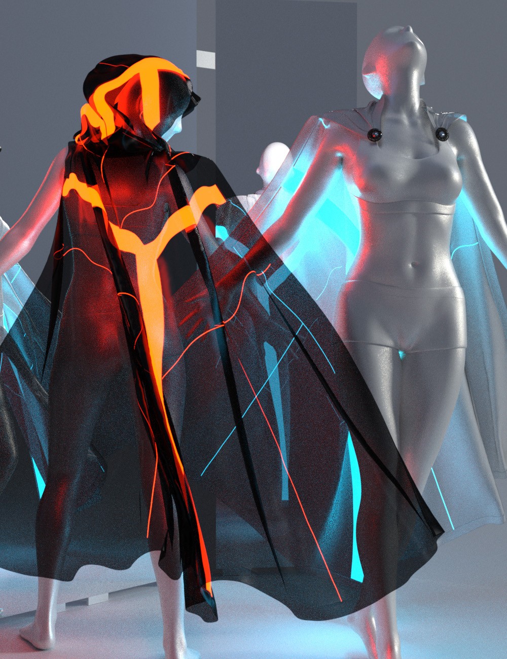 dForce SsC Knight Cloak for Genesis 3 and 8_DAZ3D下载站