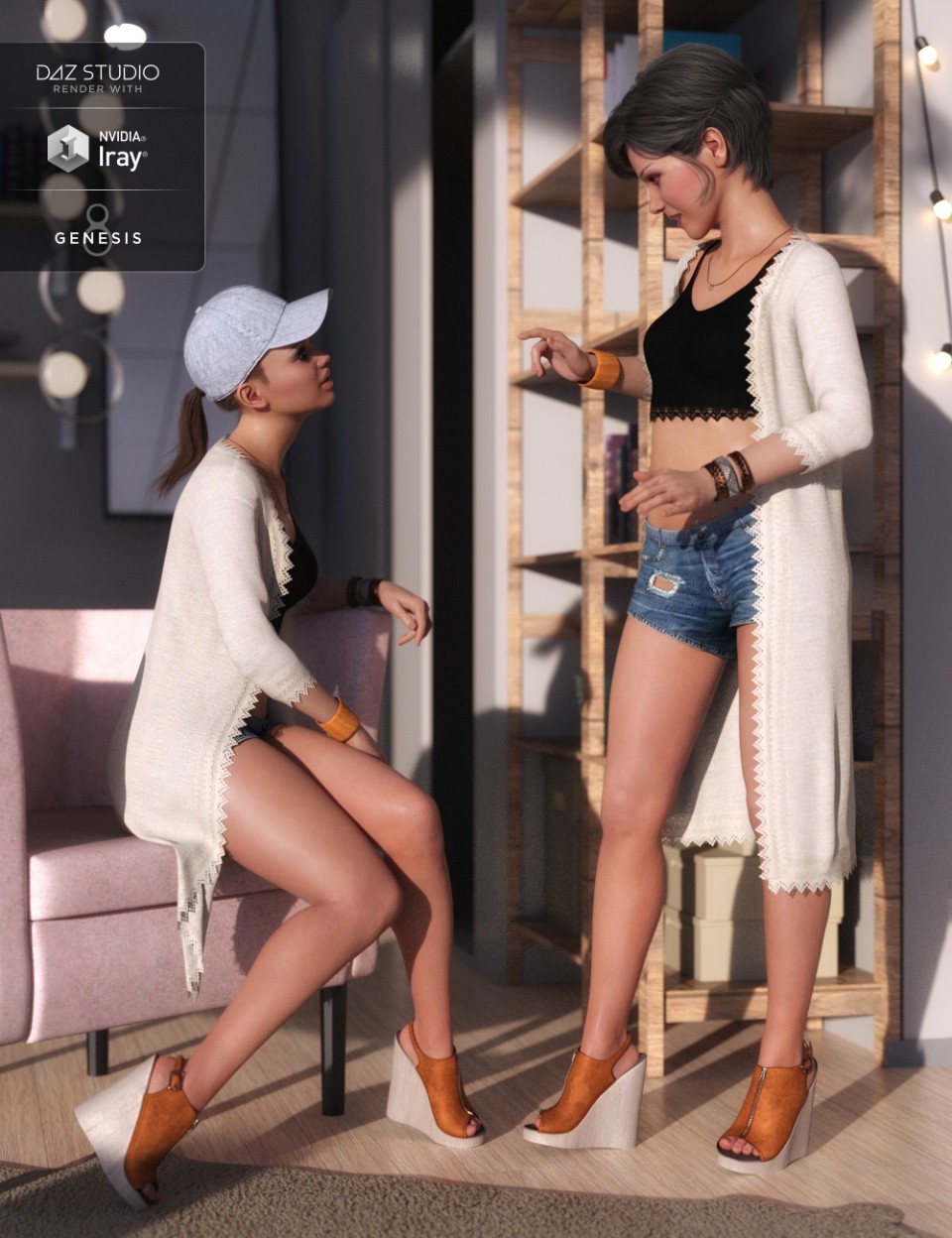 dForce Sunny Days Outfit for Genesis 8 Female(s)_DAZ3D下载站