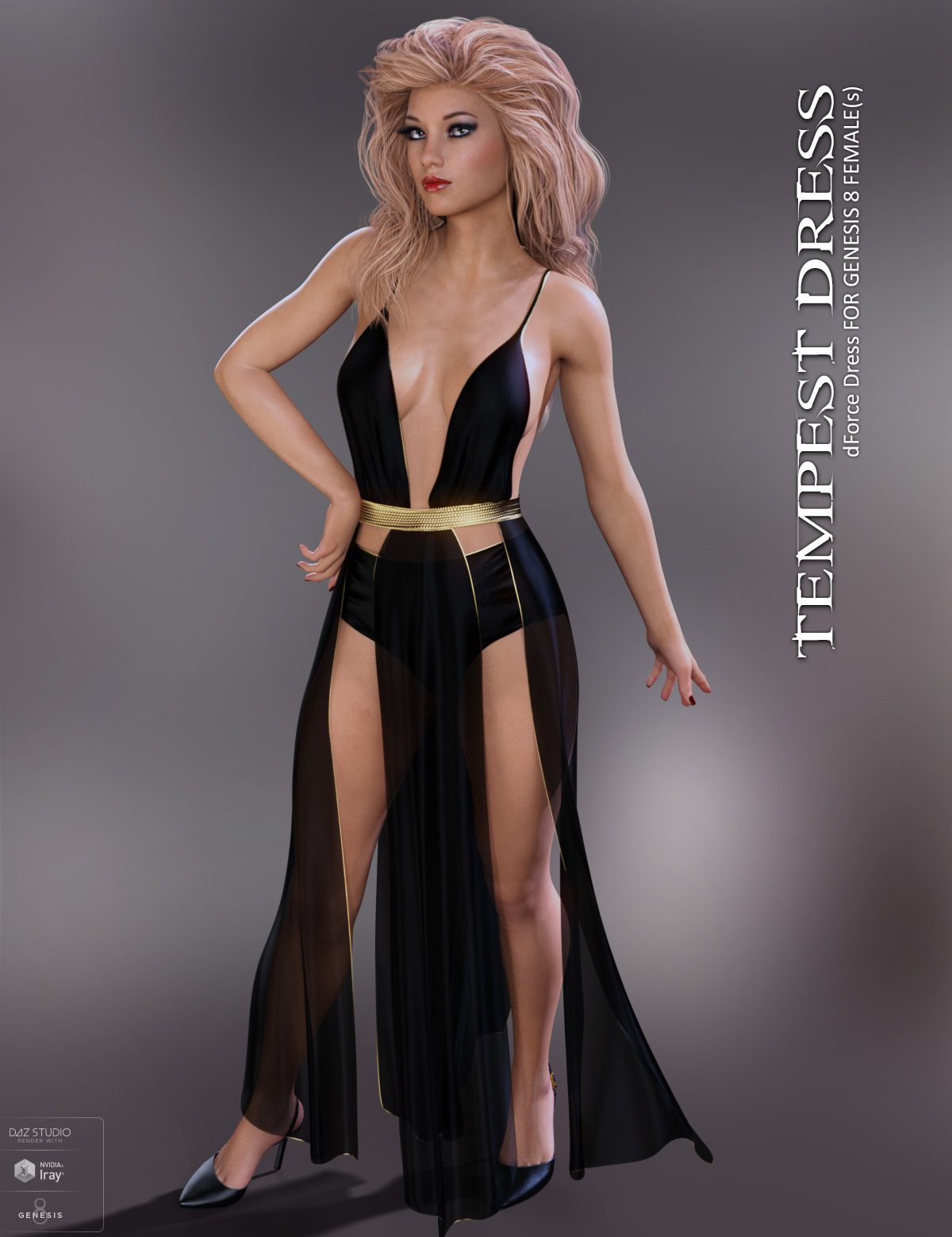 dForce Tempest Dress for Genesis 8 Females_DAZ3D下载站