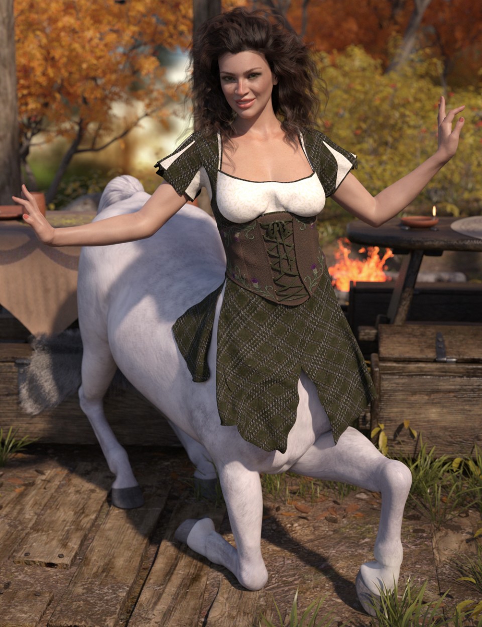 dForce Willow Outfit for Genesis 8 Female Centaur_DAZ3D下载站