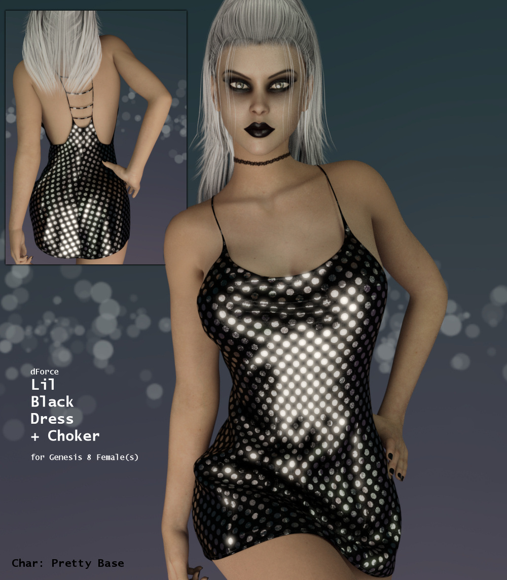 dForce lil Black Dress for Genesis 8 Females_DAZ3DDL
