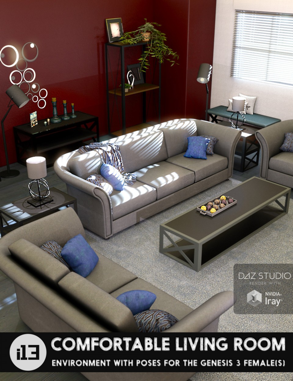 i13 Comfortable Living Room with Poses for the Genesis 3 Female(s)_DAZ3DDL