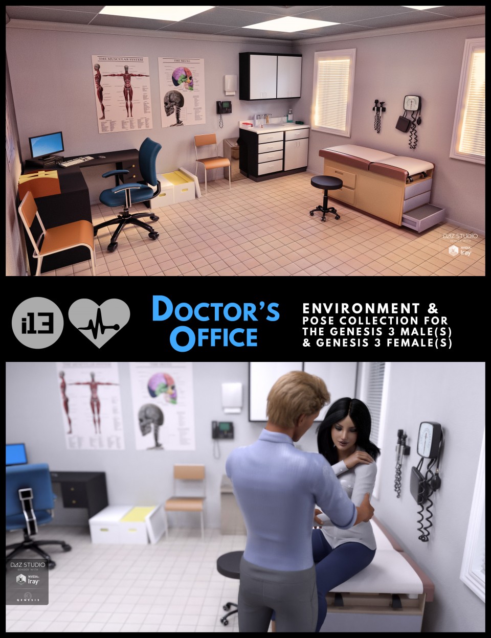 i13 Doctor’s Office Environment with Poses_DAZ3D下载站