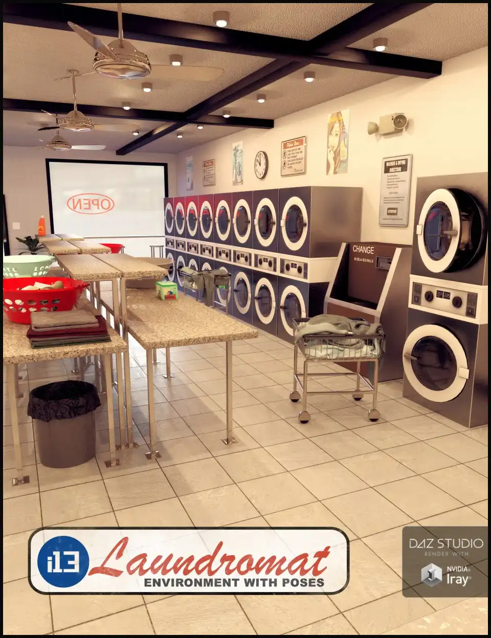 i13 Laundromat Environment with Poses_DAZ3DDL