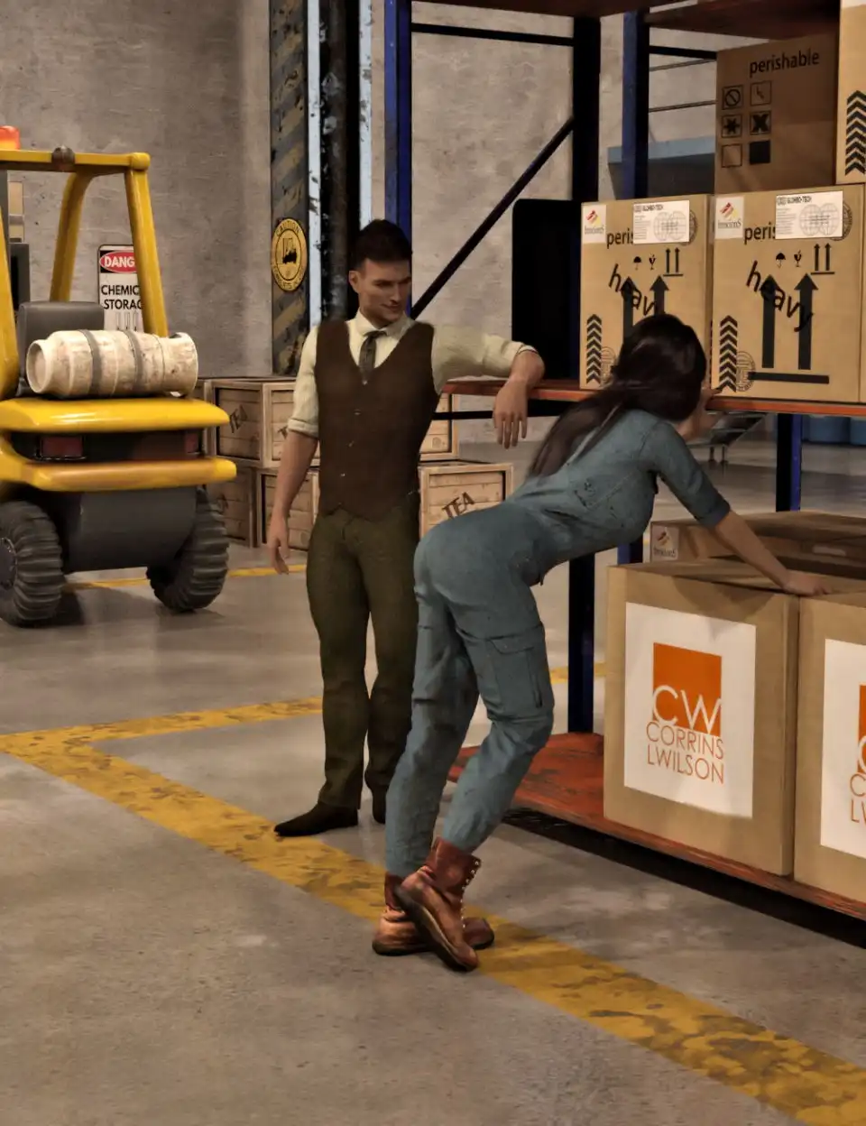 i13 Warehouse Poses for Genesis 3_DAZ3D下载站
