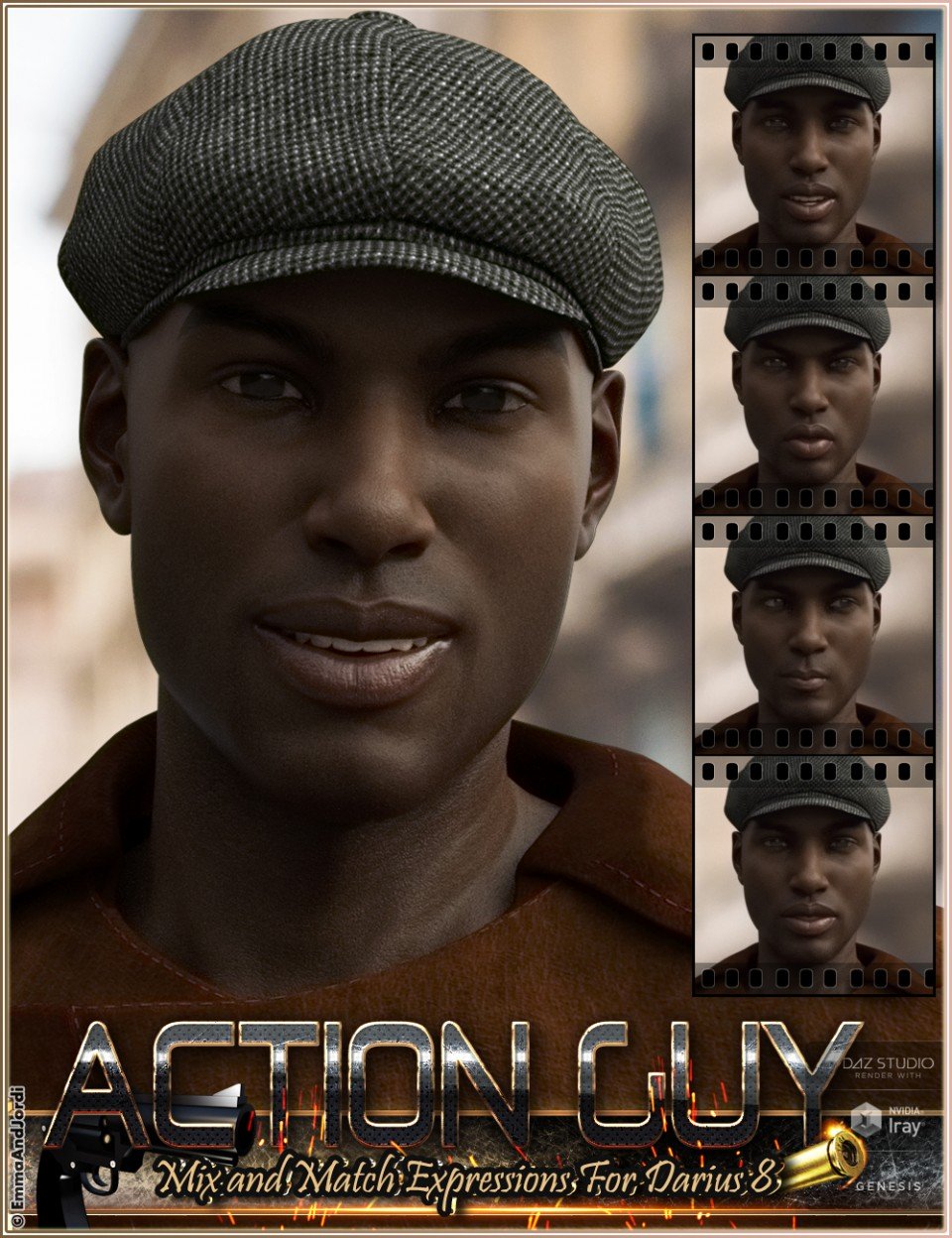 Action Guy Mix and Match Expressions for Darius 8 And Genesis 8 Male(s)_DAZ3D下载站