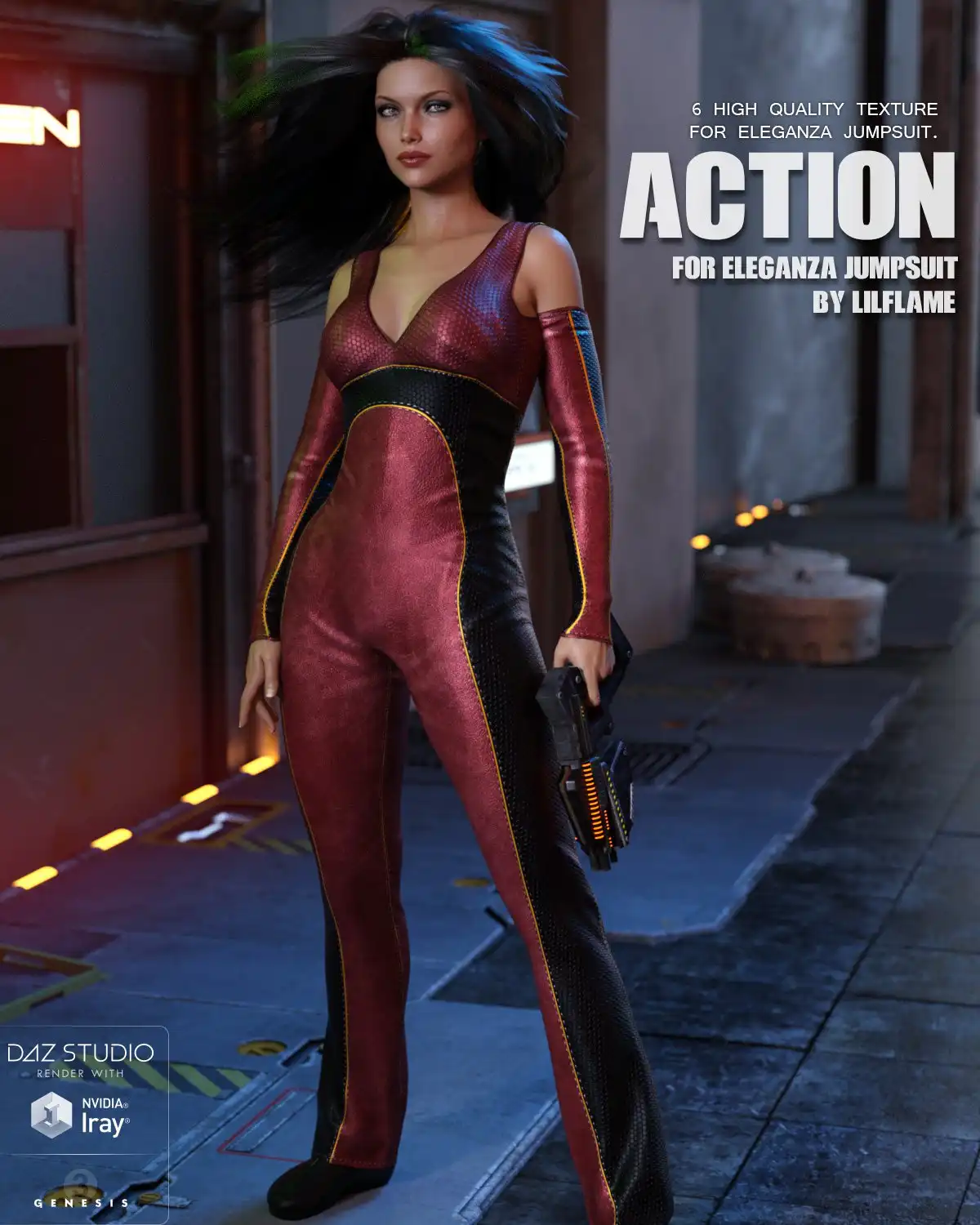 Action for Eleganza Jumpsuit_DAZ3DDL