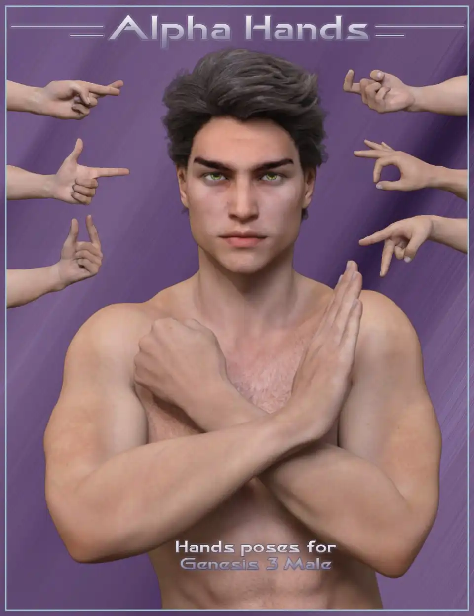 Alpha Hands – Hands Poses for Genesis 3 Male_DAZ3DDL