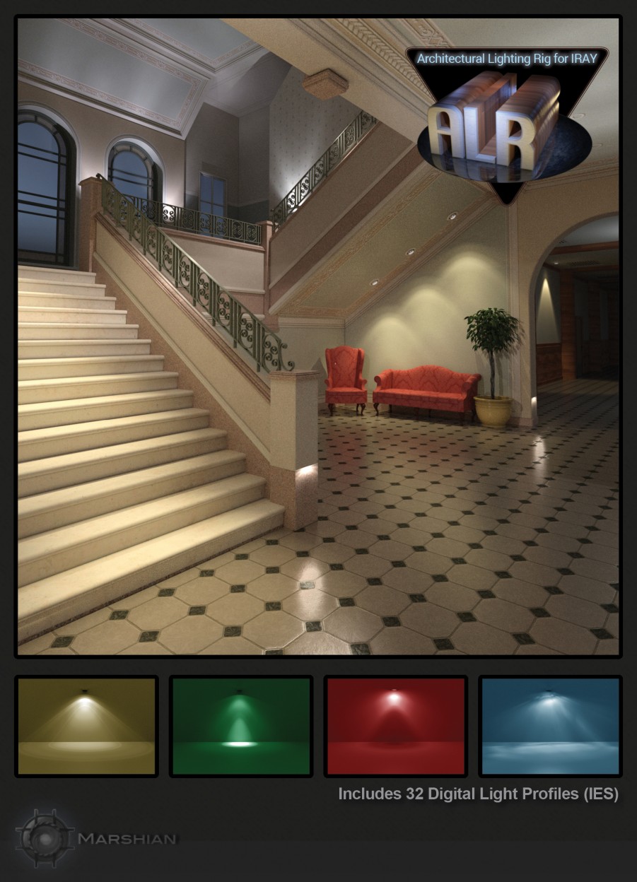 Architectural Lighting Rig for Iray_DAZ3DDL