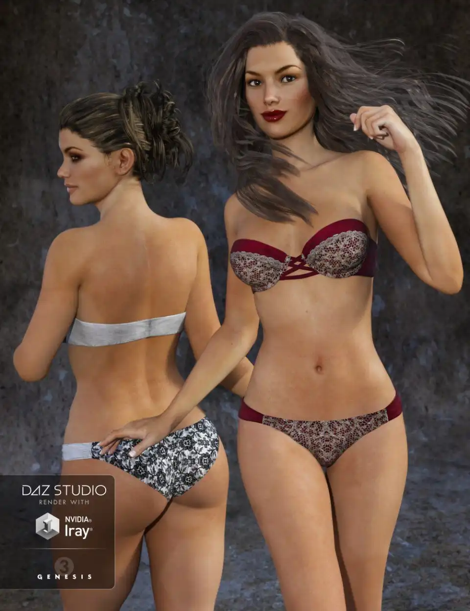 Bandeau Bikini Lingerie Textures_DAZ3DDL