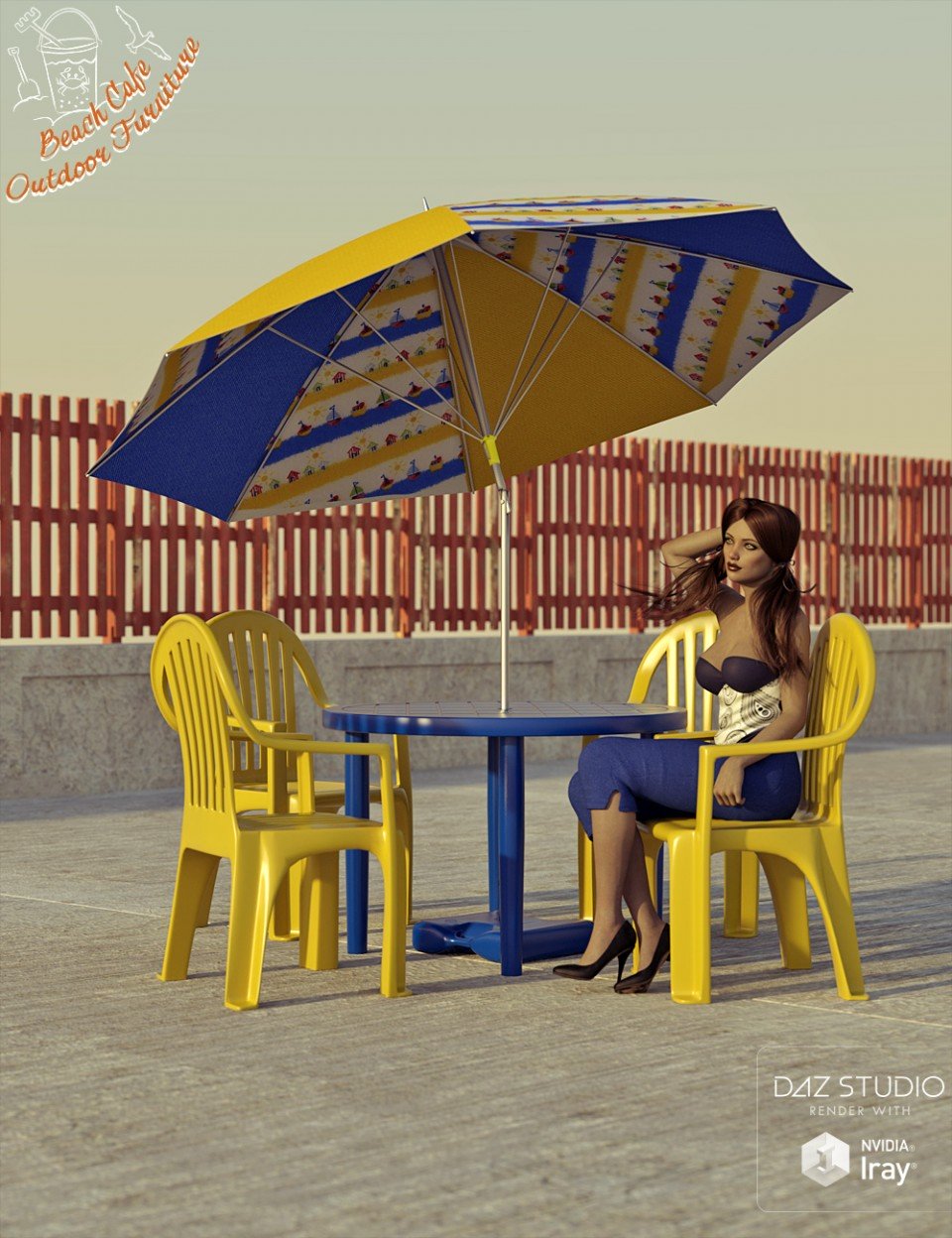 Beach Cafe Outdoor Furniture_DAZ3D下载站