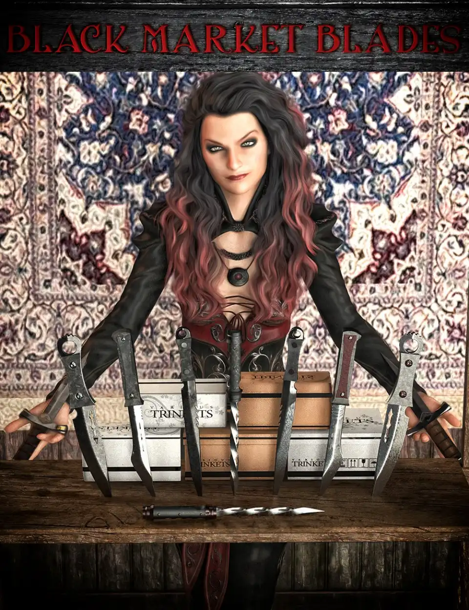 Black Market Blades: Silent Death Props and Poses for Genesis 8 Female(s)_DAZ3DDL