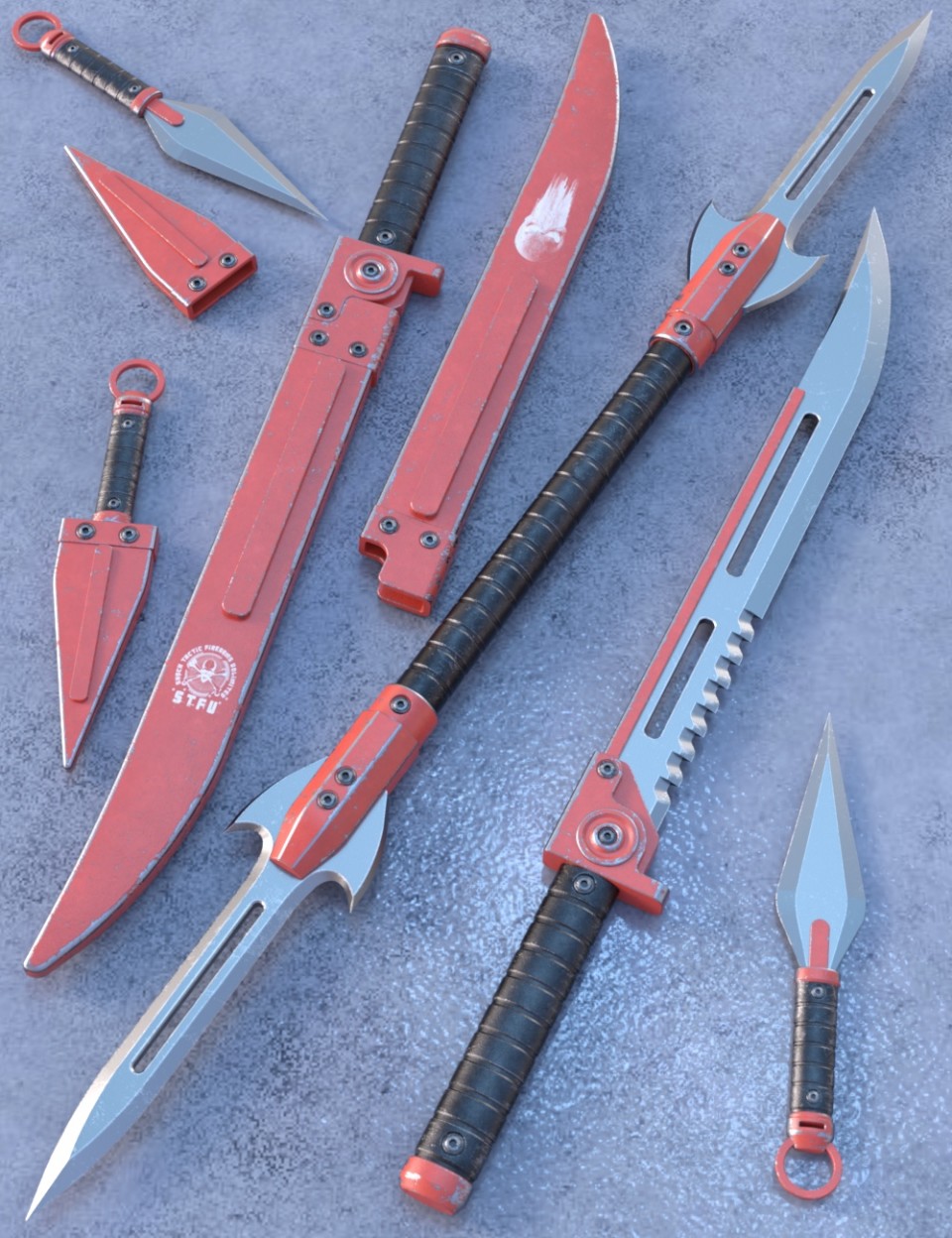 Blade Weapons 2 for Genesis 3 and 8_DAZ3D下载站