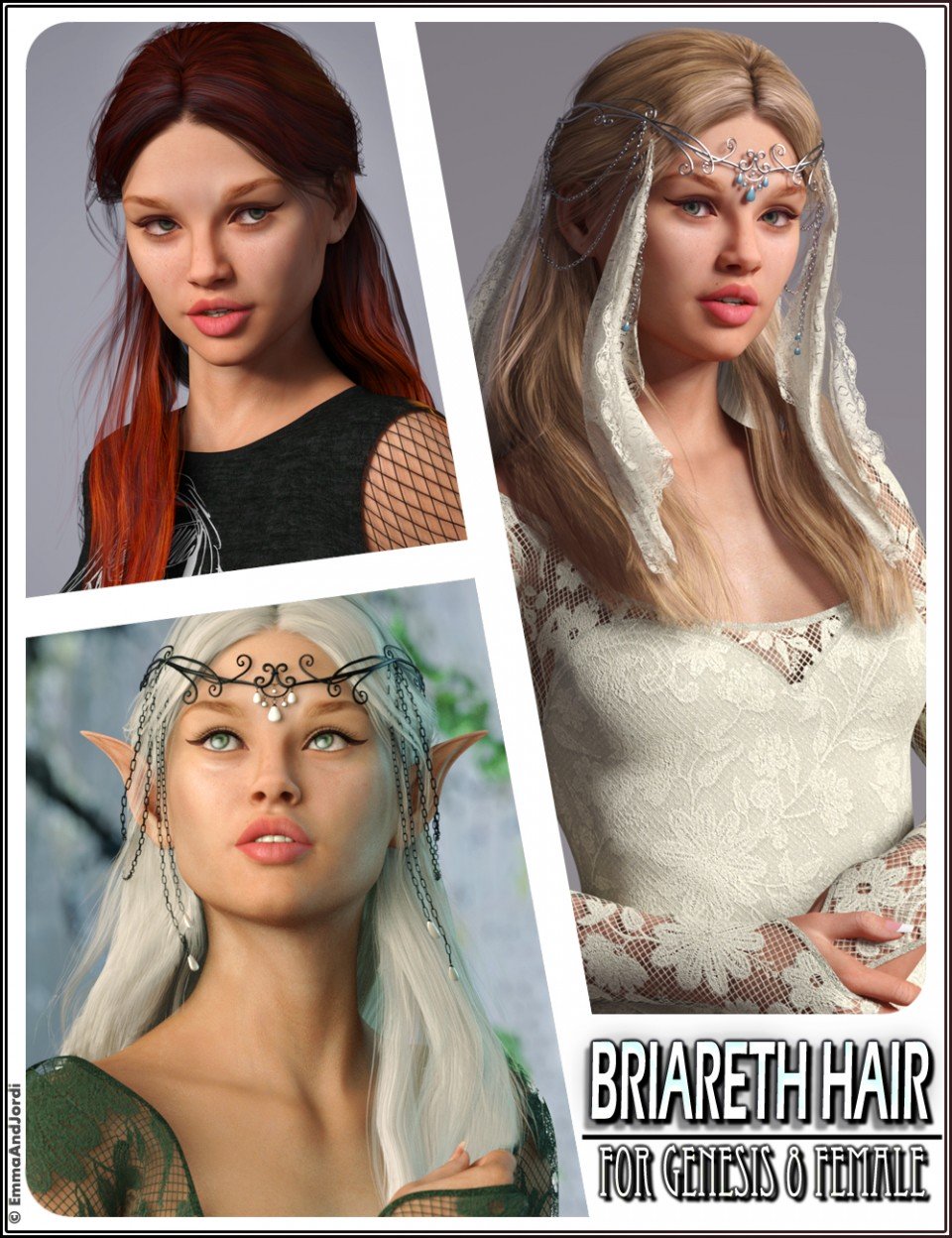 Briareth Hair for Genesis 8 Female(s)_DAZ3D下载站