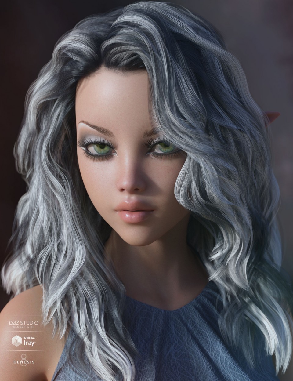 Bronwyn Hair for Genesis 3 & 8 Female(s)_DAZ3D下载站