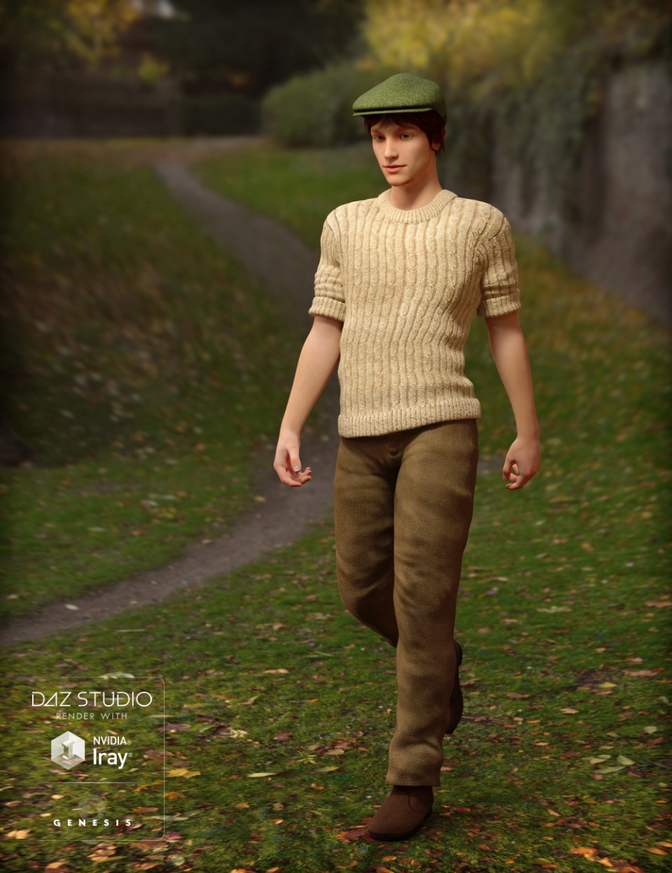 Chunky Knit Sweater Outfit for Genesis 3 Male(s)_DAZ3D下载站