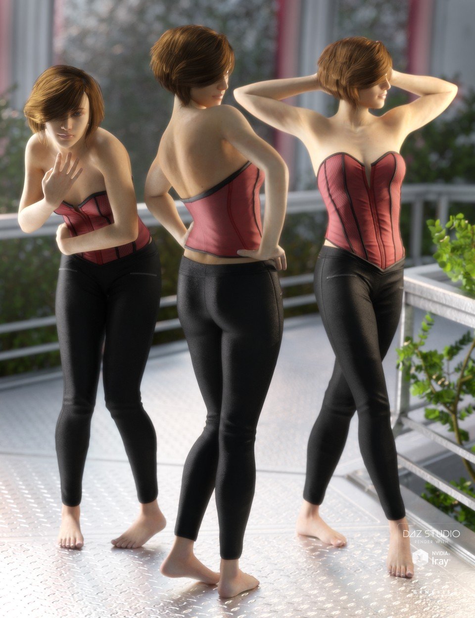 Classic Pin-Up Standing Poses for Genesis 3 Female(s)_DAZ3D下载站