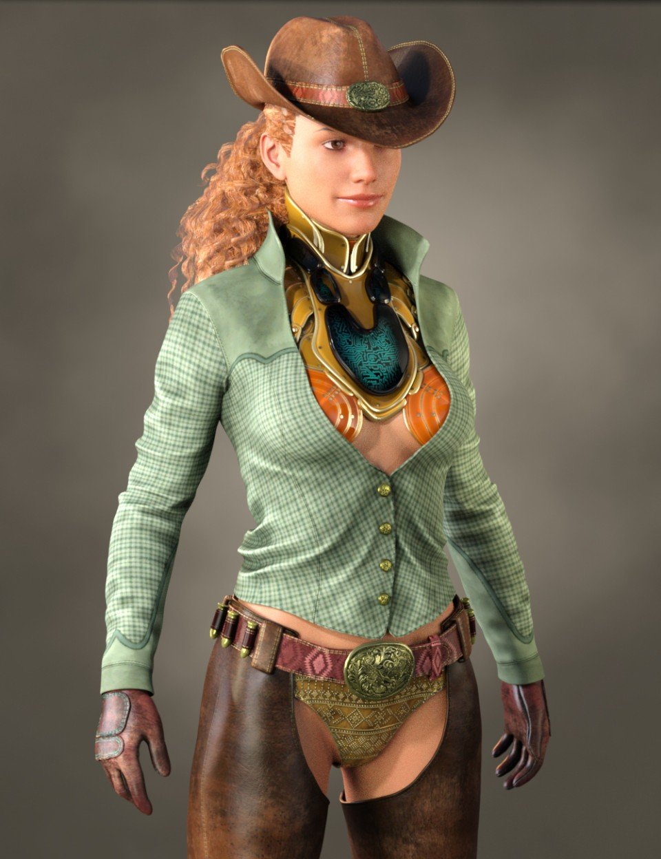 Cowgirl Sci-fi Outfit for Genesis 8 Female(s)_DAZ3DDL