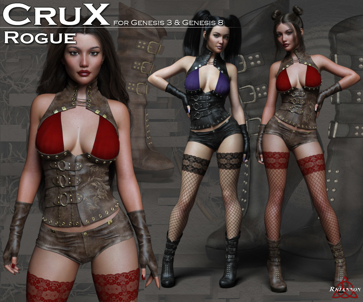CruX Rogue for the Genesis 3 and Genesis 8 Females_DAZ3DDL