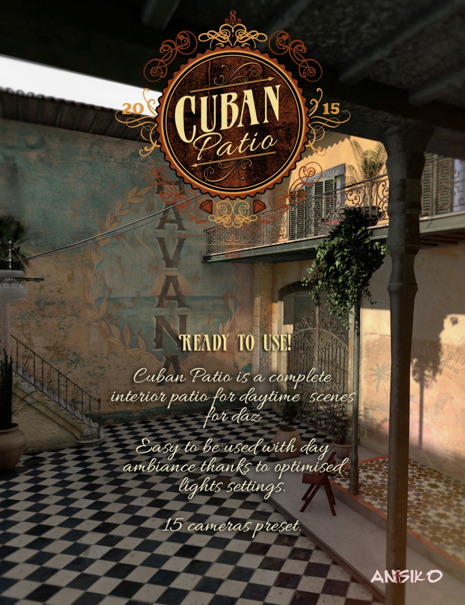 Cuban Patio_DAZ3D下载站
