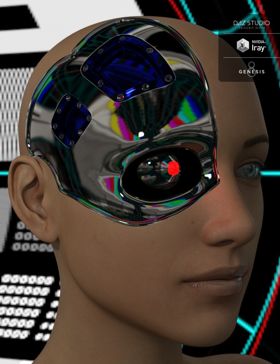 Cybernetic Head for Genesis 8 Female(s)_DAZ3D下载站