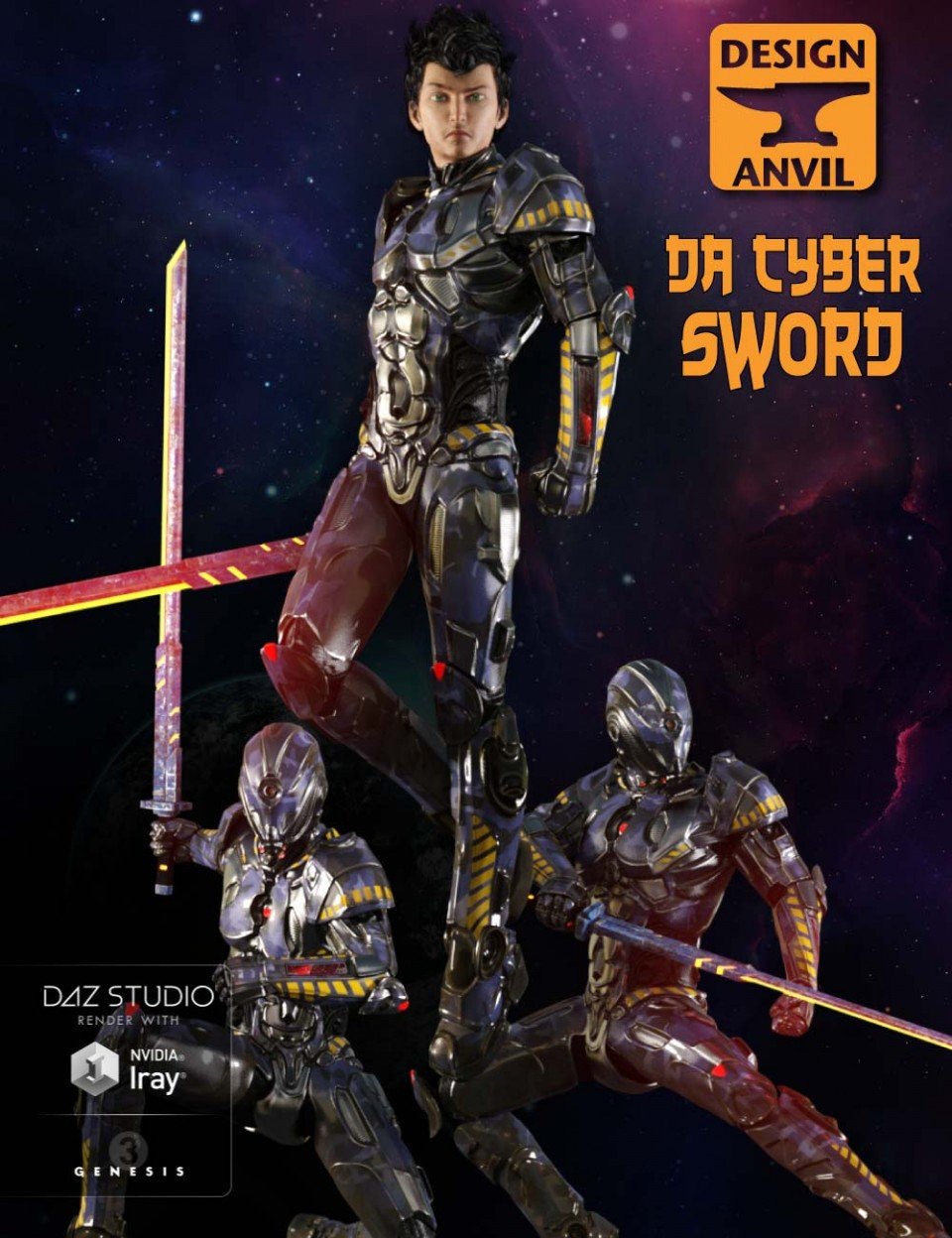 DA Cyber Sword and Poses for Genesis 3 Male(s)_DAZ3D下载站