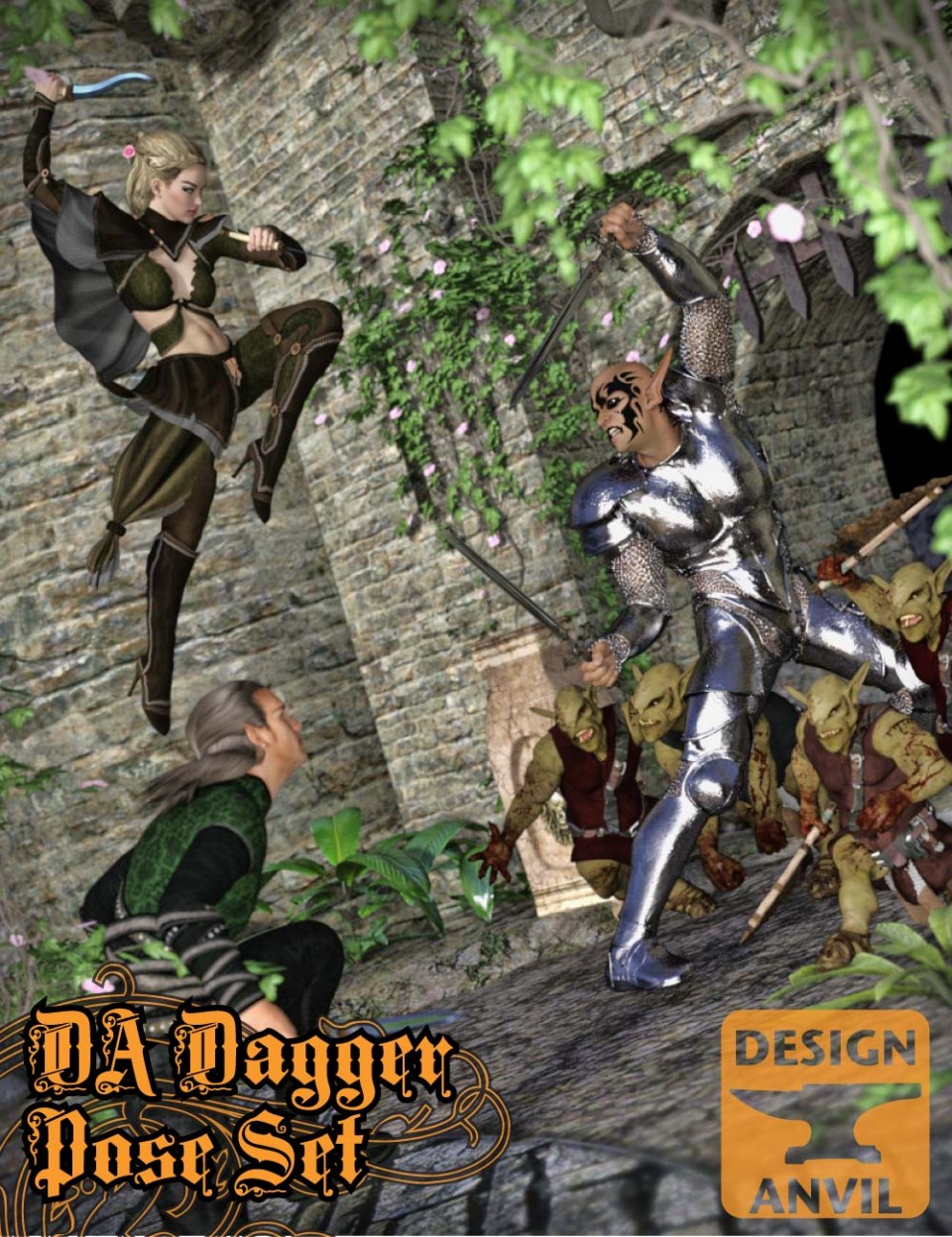 DA Dagger/Knife Pose Set_DAZ3D下载站