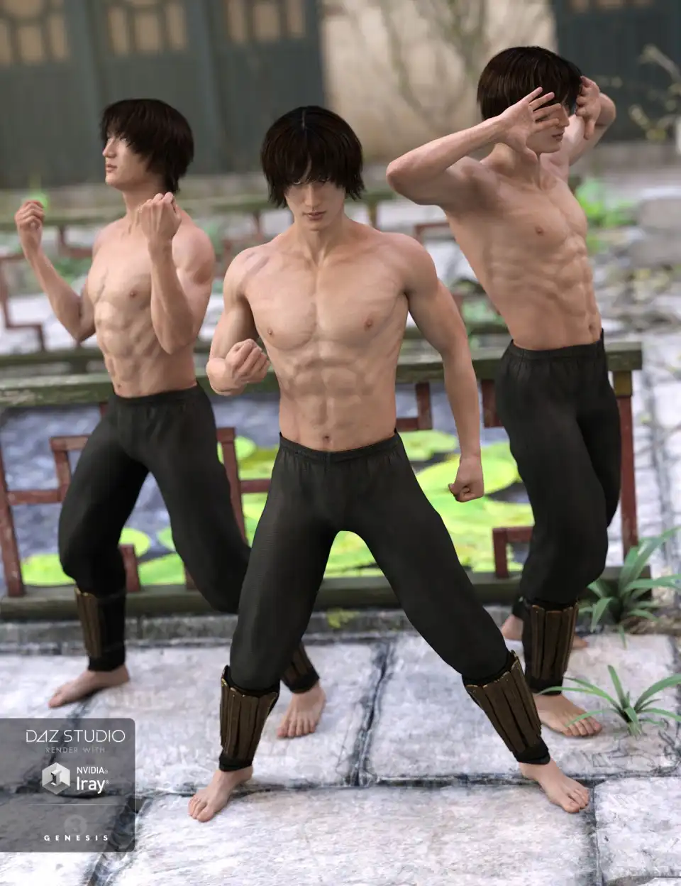 DA Lee 7 Tao Pose Set_DAZ3D下载站
