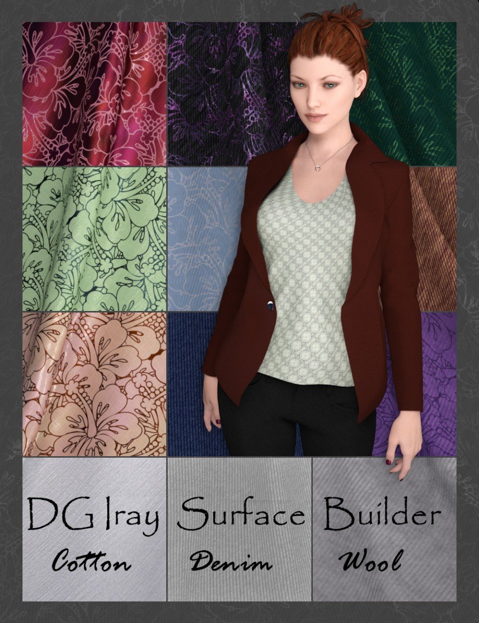 DG Iray Surface Builder – Cotton Denim Wool – Shaders and Merchant Resource_DAZ3D下载站