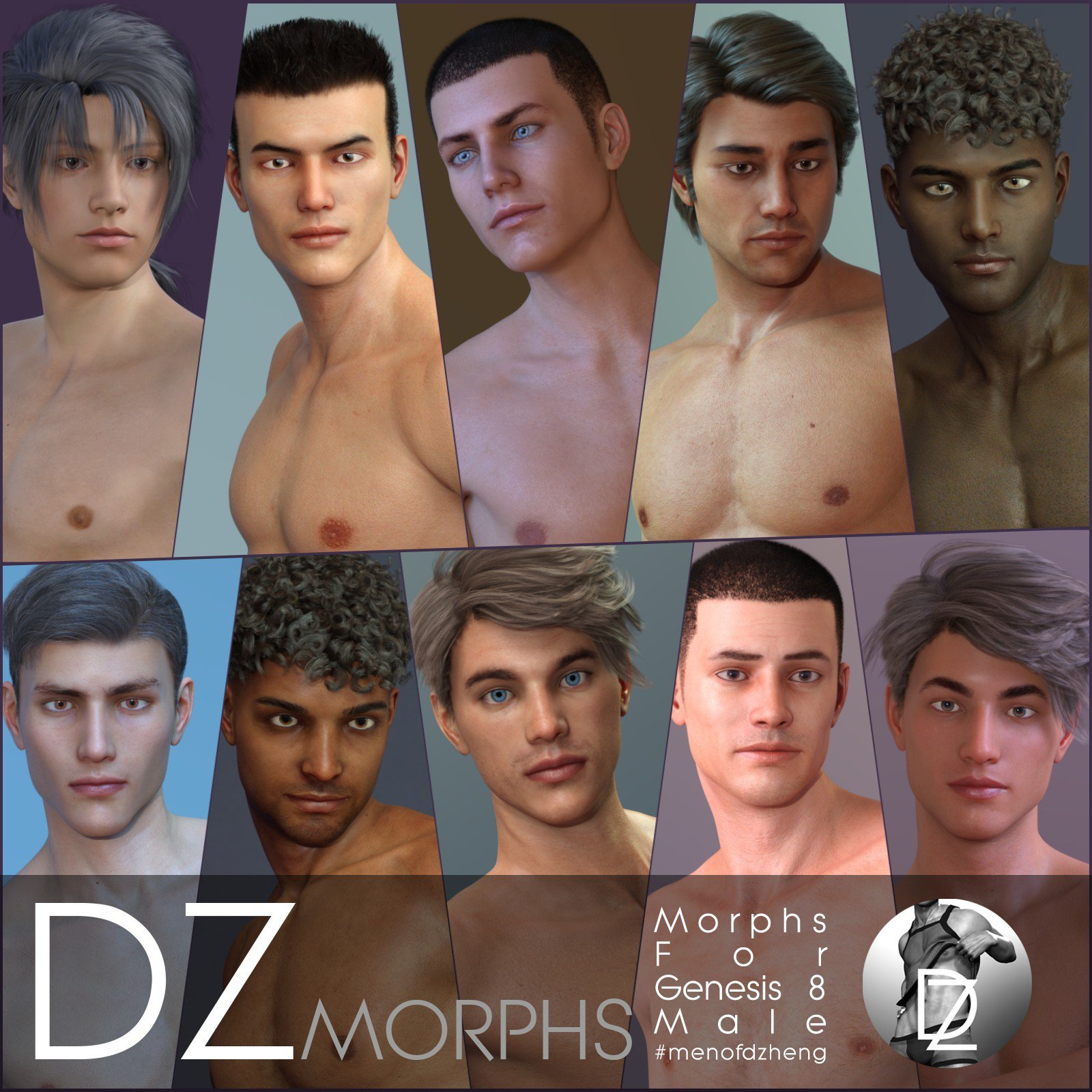 DZ G8M Men Of DZheng Head Morphs_DAZ3D下载站