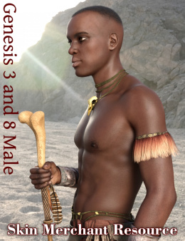 暗黑皮肤纹理商人资源创世纪3和8男 - Dark Skin Texture Merchant Resource for Genesis 3 and 8 Male_DAZ3D下载站