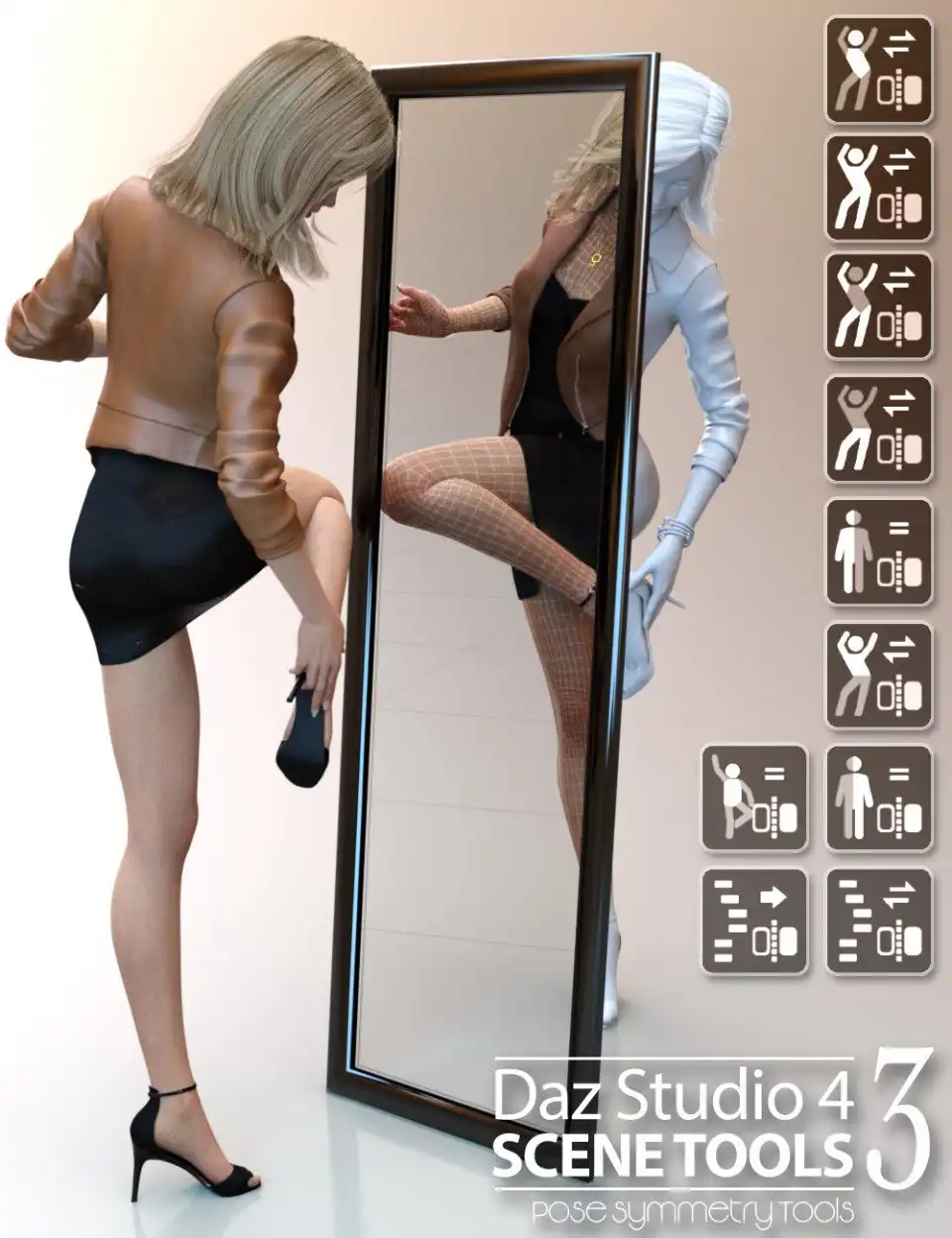 Daz Studio 4 Scene Tools Set 3 – Pose Symmetry_DAZ3DDL