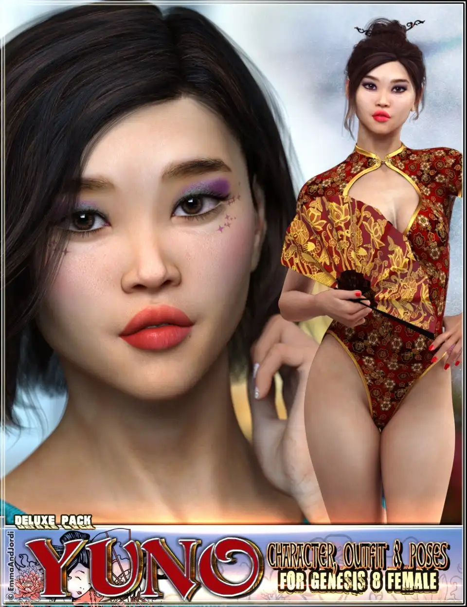 EJ Yuno Deluxe Pack For Genesis 8 Female_DAZ3D下载站