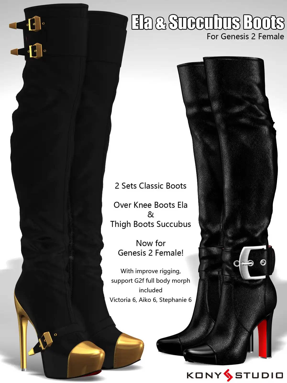 Ela & Succubus Boots for G2F_DAZ3DDL