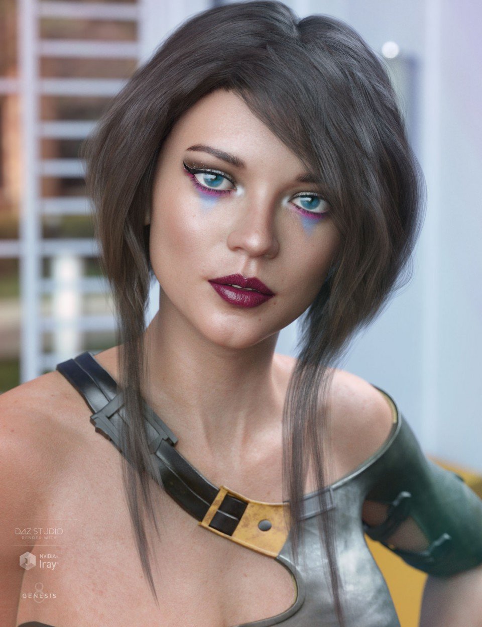 Ellisea Hair for Genesis 3 & 8 Female(s)_DAZ3D下载站