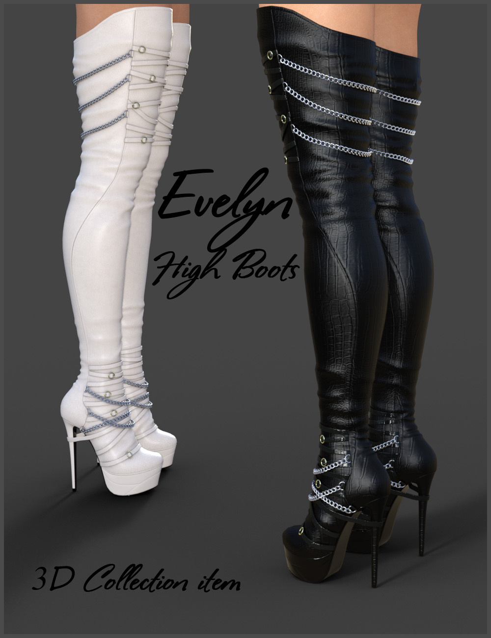 Evelyn High Boots for Genesis 3 Females_DAZ3D下载站