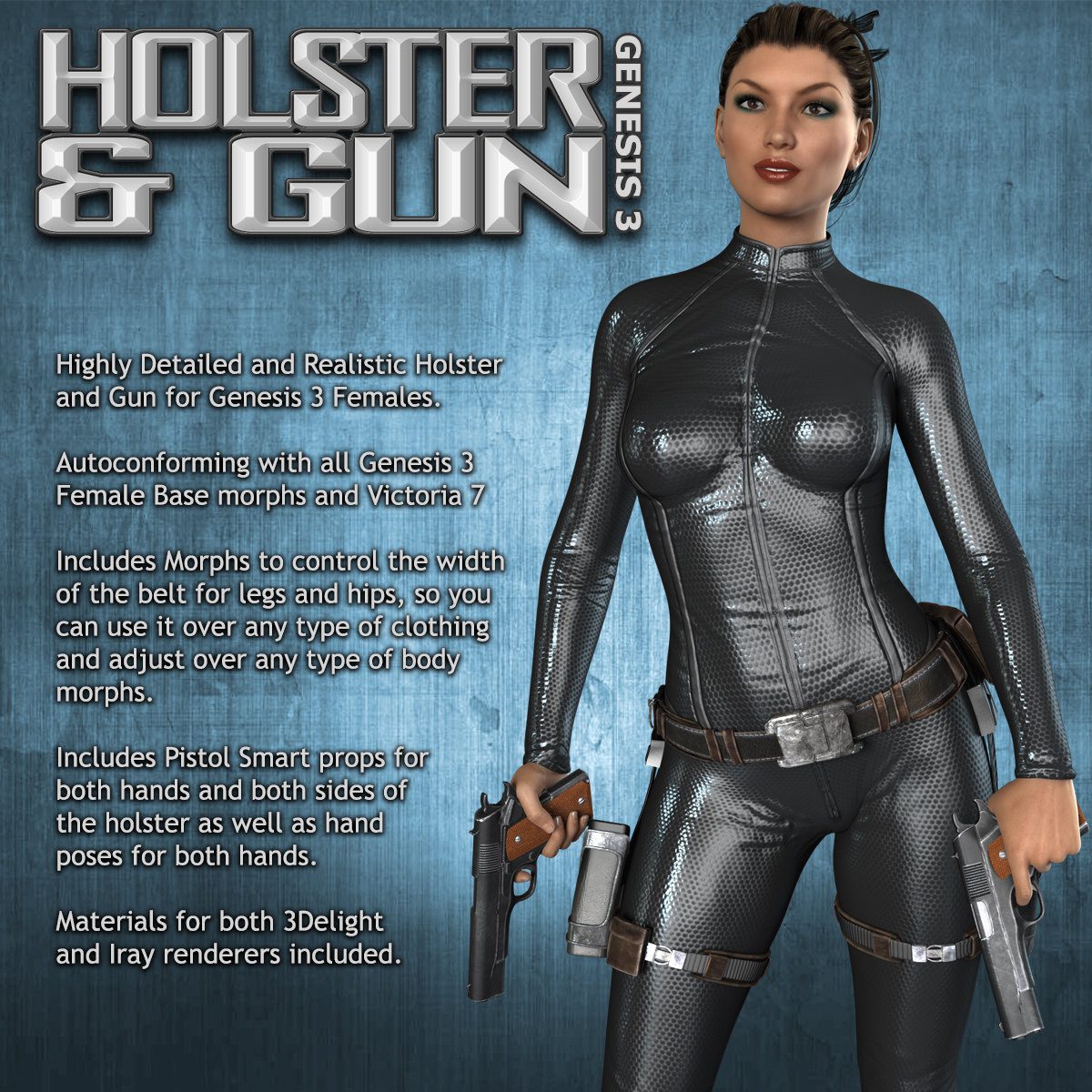 Exnem Holster & Gun for G3_DAZ3D下载站