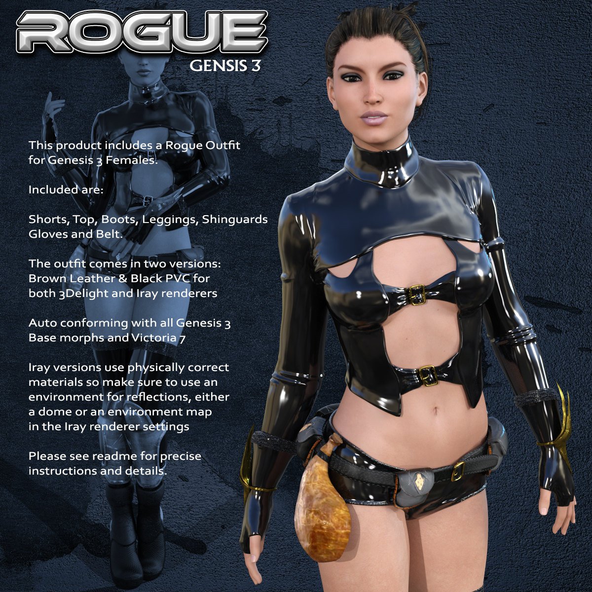 Exnem Rogue Outfit for G3_DAZ3D下载站