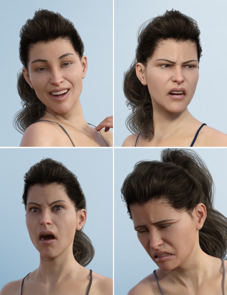 Expressive Faces – One-Click Morph Expressions for Victoria 8_DAZ3D下载站