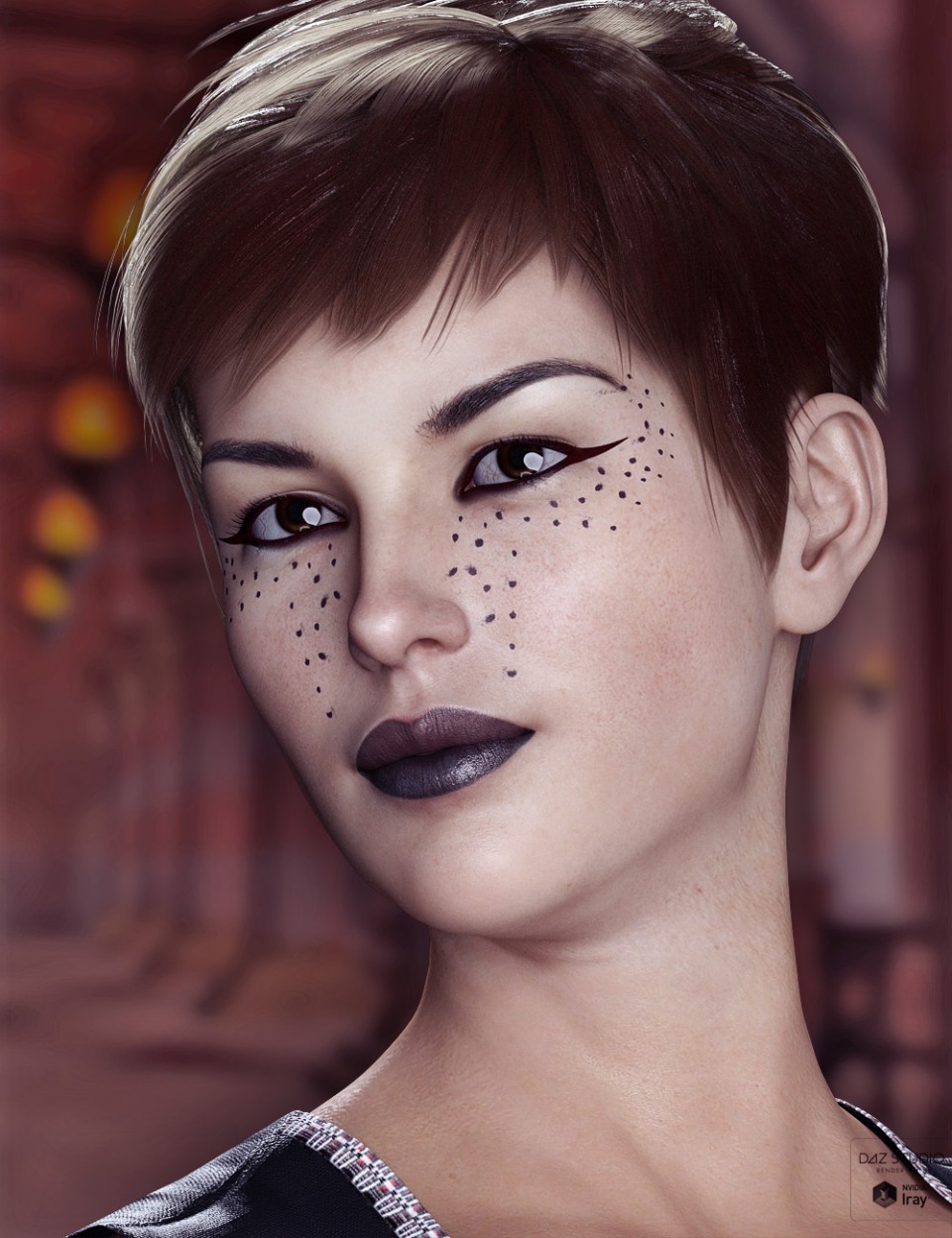 Extreme Closeup: Smokey Rebel Makeup for Genesis 3 and 8 Female(s)_DAZ3D下载站