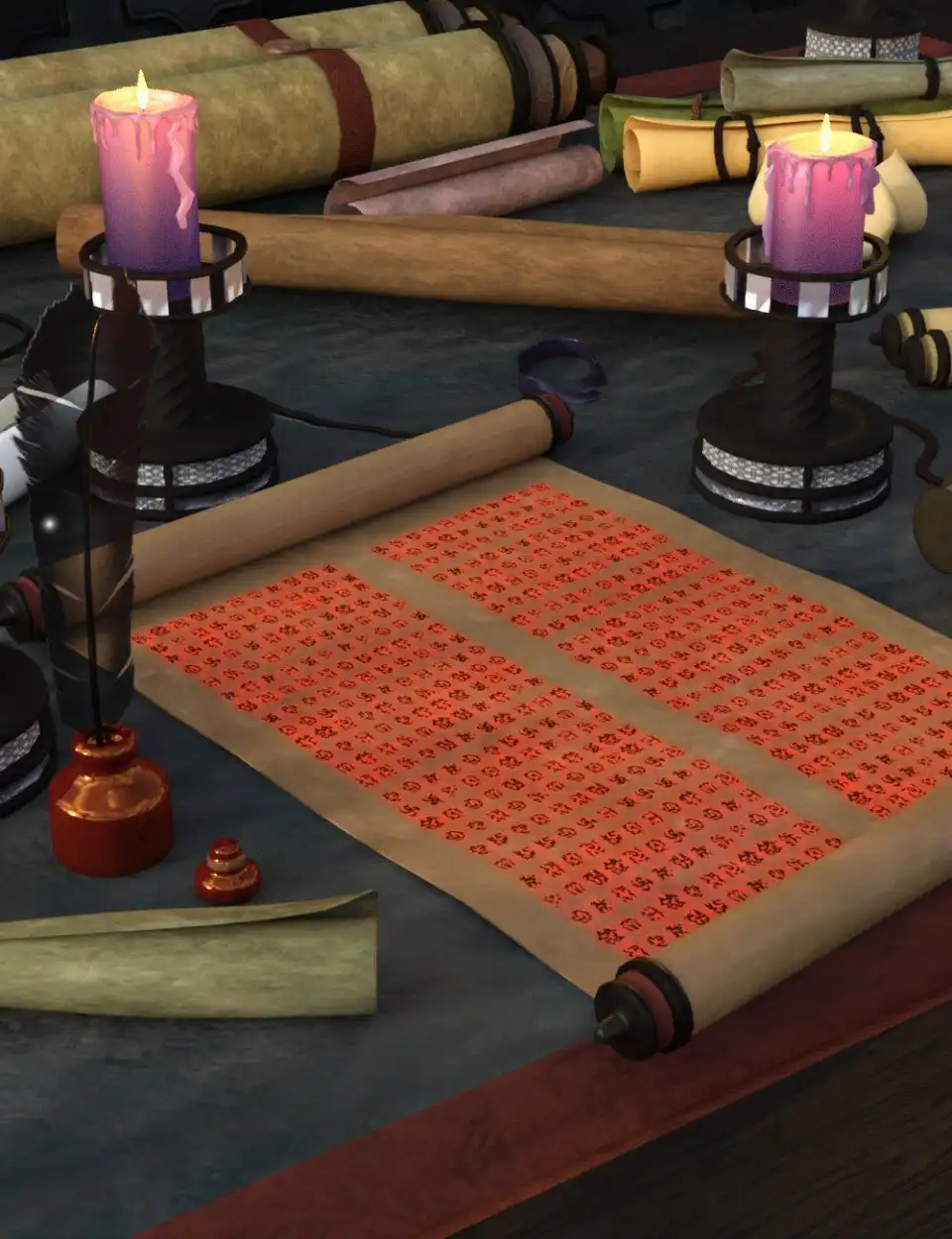 FSL Fantasy Clutter Books Scrolls & Accessories_DAZ3DDL