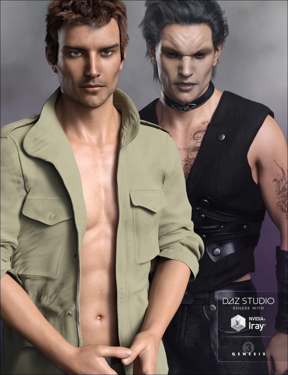 FWSA Liam HD + Vampire and Hunter Kit Bundle_DAZ3DDL
